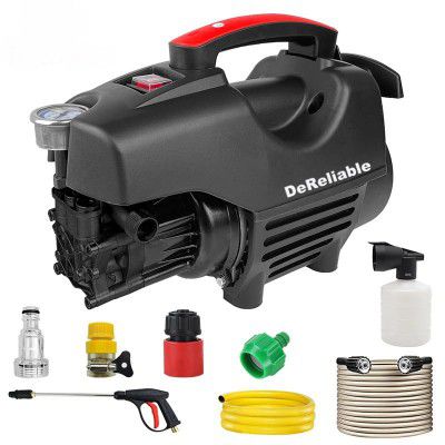 DeReliable 2200W 180Bar High Pressure Washer with Copper Winding with 10 Meter Hose Pipe, Gunjet and Foam Bottle Multipurpose Washer Machine for Car, Bike, Furniture, Any Dirt Surface