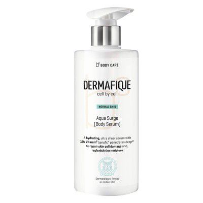 Dermafique Aquasurge Body Serum, 300 ml - for Normal Skin - Hydrating and Moisturing Body Lotion - With 10 X Vitamin E - Repairs skin cell damage - Dermatologist Tested