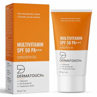 DERMATOUCH Multivitamin Spf 50 Pa+++ Sunscreen Gel For All Skin Types | Uva-Uvb Protection |Zero White Cast | Unisex | 30G