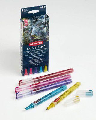 Derwent Permanent Highly Lightfast Opaque Paint Pens, Set of 5