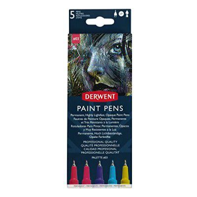 Derwent Permanent Highly Lightfast Opaque Paint Pens, Set of 5 (Palette #3)