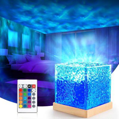 Desidiya® Projector Lights Ocean Wave, Romantic Warm Ocean Wave Water Night Light Projector 3D Water Wave Effect, Romantic LED Light Projector Projection Lamps Crystal Table Lamp for Bedroom Decor