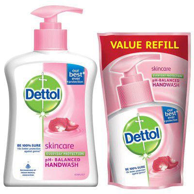 Dettol Liquid Handwash (Skincare) - 200 ml with Free Liquid Handwash - 175 ml