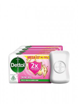 Dettol Set Of 4 Skincare Moisturizing Beauty Bathing Bar Soap With Argan Oil - 150g Each