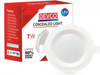 DEVCO 7 Watt Concealed Light 1 Year Warranty |Color Red | (Pack of 1) Recessed Ceiling Lamp