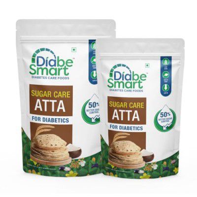 DiabeSmart Sugar Care Atta 1.5 Kg | 50% Better Sugar Control | Low GI Multigrain Atta for Sugar Release Control | Tested on Diabetics | Diabetic Atta For Diabetic Care | High Fiber Flour (1 * 1.5kg)