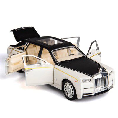 Diecast Car Modal Rolls Royce Phantom Car Zinc Alloy Pull Back Car with Openable Doors Sound and Light 1:32 Metal Vehicles Die-cast Car Diecast Pullback Toy Car with Openable Doors (Rolls Royce)