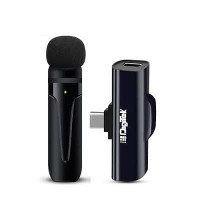 Digitek DWM-001 Wireless Microphone & Receiver with Type C, Compatible for Noise Cancellation Mic Suitable 