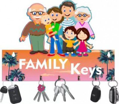 Dinine Craft  Family Keys Wooden Key Holder for Home Decor