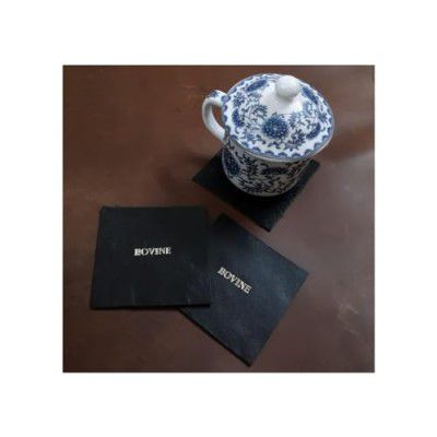 Dining Table Accessories & Indian Office Tea Coaster Set of 4 Bovine Luxury Leather Cup Coaster Set (4)