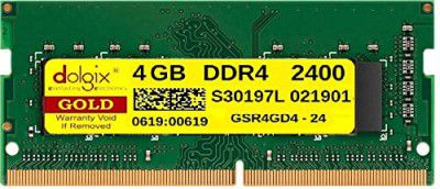 Dolgix Gold 4GB DDR4 RAM | 2400MHz RAM| Laptop/Notebook RAM| CL- 17 |Laptop Memory| SO-DIMM | PC4-19200|1Rx8 Single Ram