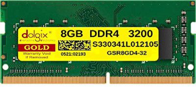 Dolgix Gold 8GB DDR4 RAM|3200MHz RAM | Laptop/Notebook RAM| CL-22 |Laptop-Memory|SO-DIMM | PC4-25600|1Rx8 Single Rank | 5-Years Warranty- (Made in India)