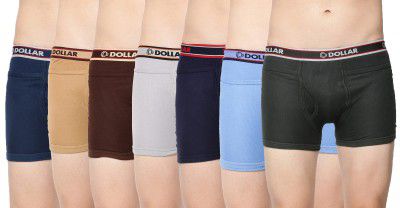 Dollar Bigboss Mens Cotton Interlock Pocket SPCD Regular Solid Trunk (Pack of 7) (MBTR-05-R2_Assorted_M)