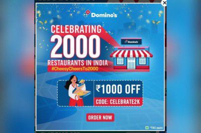 Dominos : Get ₹1000 Off On Min. ₹2000 Order.