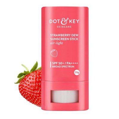 DOT & KEY Strawberry Dew All Skin Type Sunscreen Stick On-The-Go Spf 50 Pa+++ Broad Spectrum, Uva/Uvb Rays Protection Hyaluronic & Ceramide, 20g