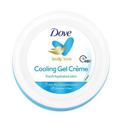 Dove Body Love Cooling Gel Creme Paraben Free, 48hrs Moisturisation with Plan Based moisturizer, Non Oily Feel, Refreshed Hydrated Skin 145g