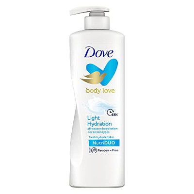 Dove Body Love Light Hydration Body Lotion For All Skin Types Paraben Free, 48hrs Moisturisation with Plan Based moisturiser, Fresh Hydrated Skin 400ml