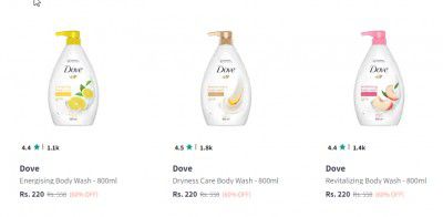 Dove Body Wash @ Flat 60% Discount