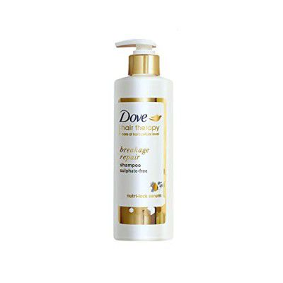 Dove Hair Therapy Breakage Repair Sulphate-Free Shampoo, No Parabens & No Dyes, With Nutri-Lock Serum to Reduce Hair Fall for Thicker Looking Hair, 380 ml