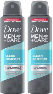 DOVE Men+Care Clean Comfort Dry Spray Antiperspirant Deodorant (Pack of 2) Deodorant Spray - For Men  (300 ml, Pack of 2)