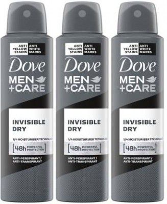 DOVE Men+Care Invisible Dry Spray Antiperspirant Deodorant Spray - For Men  (450 ml, Pack of 3)