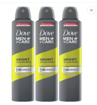 DOVE Men+Care Sport Active + Fresh Dry Spray Antiperspirant Deodorant (Pack of 3) Deodorant Spray - For Men  (750 ml, Pack of 3)