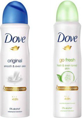 DOVE Original and Go Fresh Deodorant Deodorant Spray - For Women (300 ml, Pack of 2)