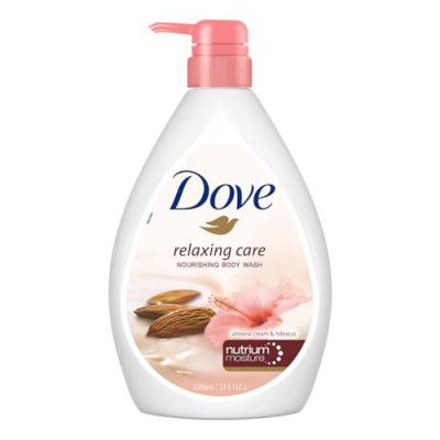 Dove Relaxing Almond Cream Body Wash with Hibiscus Pump Bottle, 1L