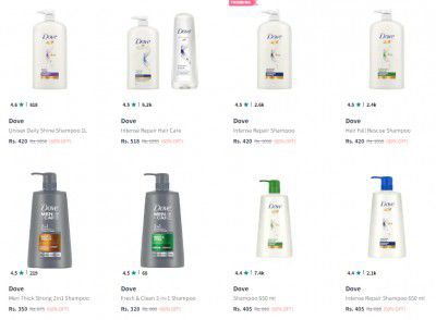 Dove Shampoo Minimum 50% Off