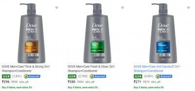 Dove Shampoo @ Minimum 60% Off