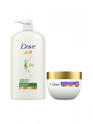 DoveSet of Hair Fall Rescue Shampoo 1L & Shine Revive Treatment Hair Mask 300 ml