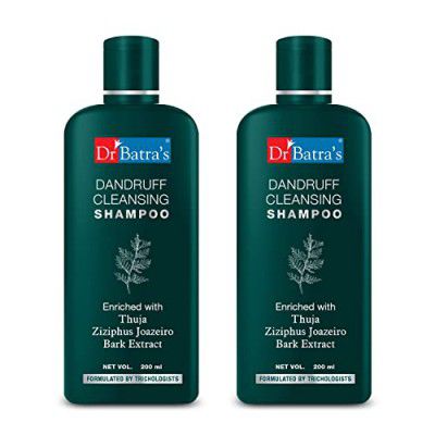 Dr Batra's Anti-Dandruff Shampoo, Enriched With Natural Extract Of Thuja, Dandruff Treatment With 100% Natural Ingredients & Paraben Free, 200 Ml (Pack of2)