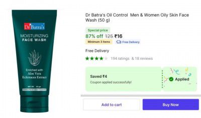 Dr. Batra's Facewash at ₹16