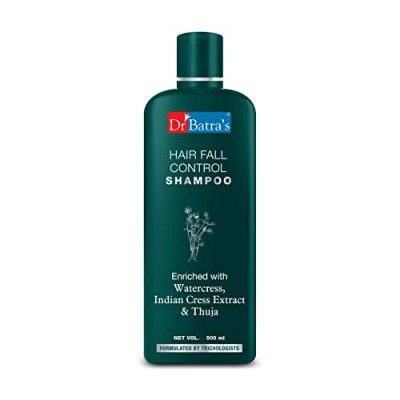 Dr Batra's Hair Fall Control Shampoo Enriched With Watercress, Indian Cress extract and Thuja, Anti Hair Fall Shampoo for both Men & Women (500ml, Pack of 1)