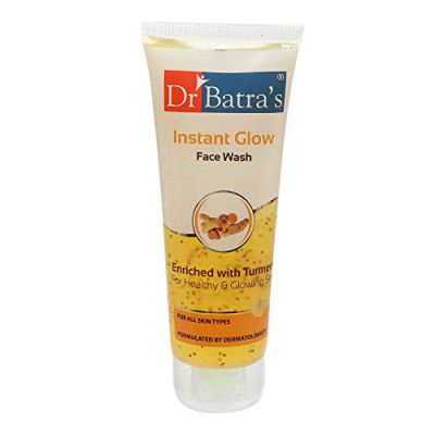 Dr. Batra's Instant Glow Face Wash, Enriched with Turmeric, Repairs Skin Damage, Prevents infections, Face Wash for Skin Complexion & Glowing skin (100g)