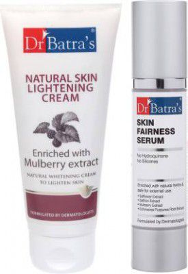 Dr Batra`s Natural Skin Lightening Cream 100G and Skin Fairness Serum 50 G (2 Items in the set)