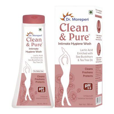 DR. MOREPEN Clean & Pure Intimate Wash For Women Enriched With Tea Tree Oil & Sea Buckthorns | pH Balance | SLES And Paraben Free Hygiene Wash - 100ml