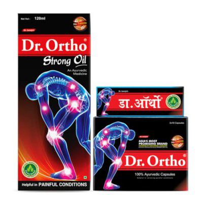 Dr.Ortho Joint Pain Relief Combo of Strong Oil 120ml & Capsule 30 Caps, Ayurvedic Oil & Capsule for Relief from Knee Pain, Joint Pain & Muscle Pain