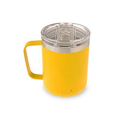 Dr. WaterR Double Walled Mug with Lid, Keeps Beverages Hot or Cold for 2-4 Hours, 350ml (DW-Mug-Yellow)