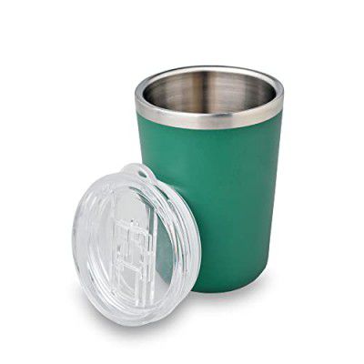 Dr. WaterR Polo Double Walled Travel Mug with Lid, Keeps Beverages Hot or Cold for 2-4 Hours, Capacity 300ml, (Green)