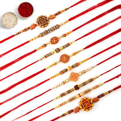 Dreamica Rakhi for Brother, Set of 10 Dora Rakhi with Greeting Card and Tilak Set Combo | Best Rakhi for Brother | Pack Of 12 (10 Dora Rakhi, Greeting Card, Tilak Set) (DR-02)