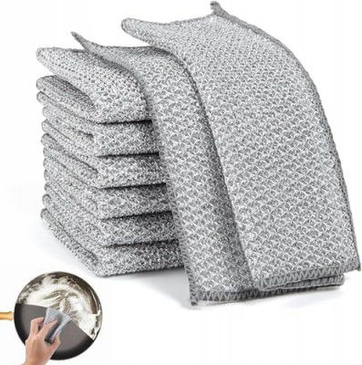 DROPOSALE Multipurpose Steel Wire Dishwashing Rags - Non-Scratch & Easy Rinsing, Perfect for Dishes, Sinks and Counters - Wet or Dry Use, Multifunctional Dishcloth (2)