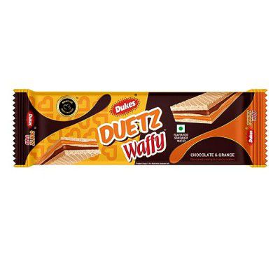 Dukes Duetz Waffy - Chocolate & Orange Flavoured Creamy & Crunchy Wafers (100g)