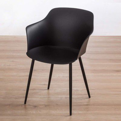 Durian Hale Black Synthetic Fibre Stacking Chair, Standard