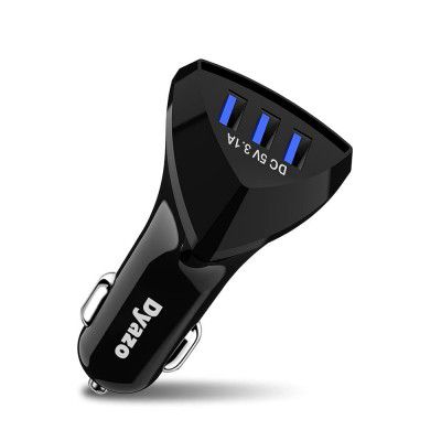 Dyazo 12 W 3 Port USB Car Charger Adapter with Smart ic Compatible for Oppo, Vivo, Redmi,iPhone, Samsung and All Other Smart Mobile Phones