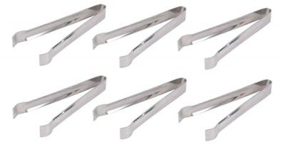 Dynore Stainless Steel 6 Pcs Ice Tong for Bar/Home/Kitchen/Hotel