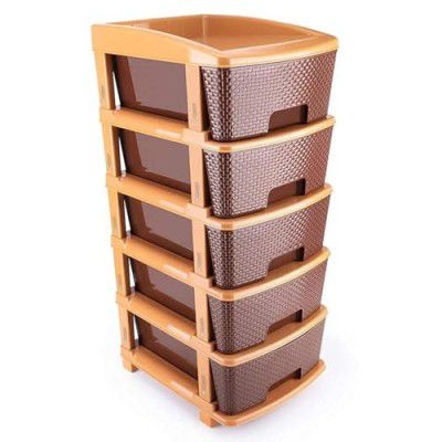 E-COSMOS Plastic Drawers Storage - Versatile Storage Drawer Organizer Your Essentials - Ideal Drawers for Storage in Home, Office, or Classroom Brown (1 Xl)