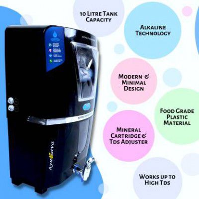 E.F.M Multilife Glossy Black Water Purifier Regular Domestic RO System 10 L RO + UV + UF + TDS Water Purifier  