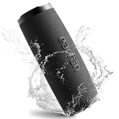 EarFun UBOOM Slim Bluetooth Speaker with Mic, Bluetooth 5.2 Portable Speaker, 20W Loud Stereo Sound Wireless Speaker, Powerful Bass, 100% Waterproof, 18H Playtime, Stereo Pairing Voice Assist