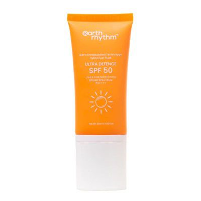 Earth Rhythm Ultra Defence Sunscreen SPF 50 | PA++++,Non Sticky/ Non Greasy, Leaves No White Cast | For Oily, Sensitive, Acne Prone or Dry Skin| Men & Women - 50 ml